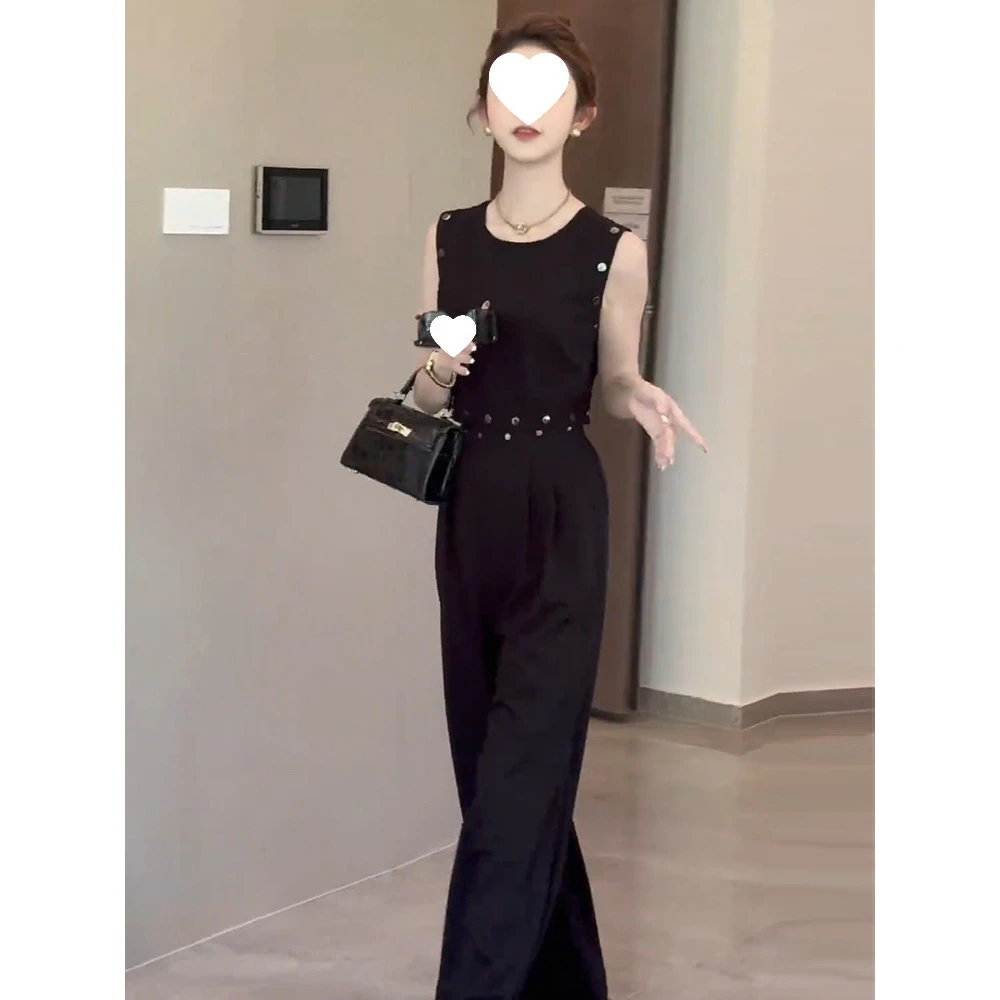 时尚小香风气质套装女夏季新款设计感背心上衣阔腿裤洋气两件套潮