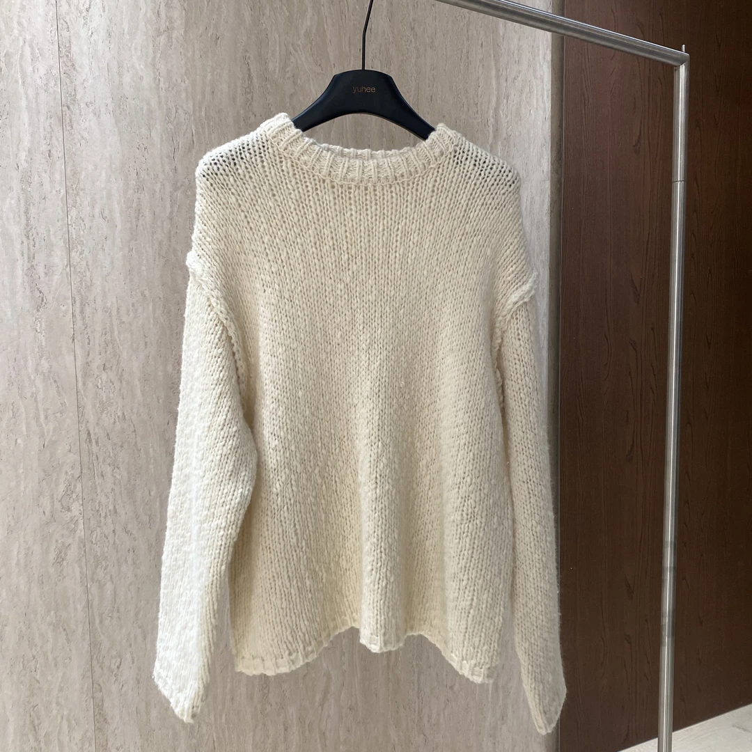 yuhee “豆豆纱” 高品质软糯舒适圆领羊毛毛衣1123-32