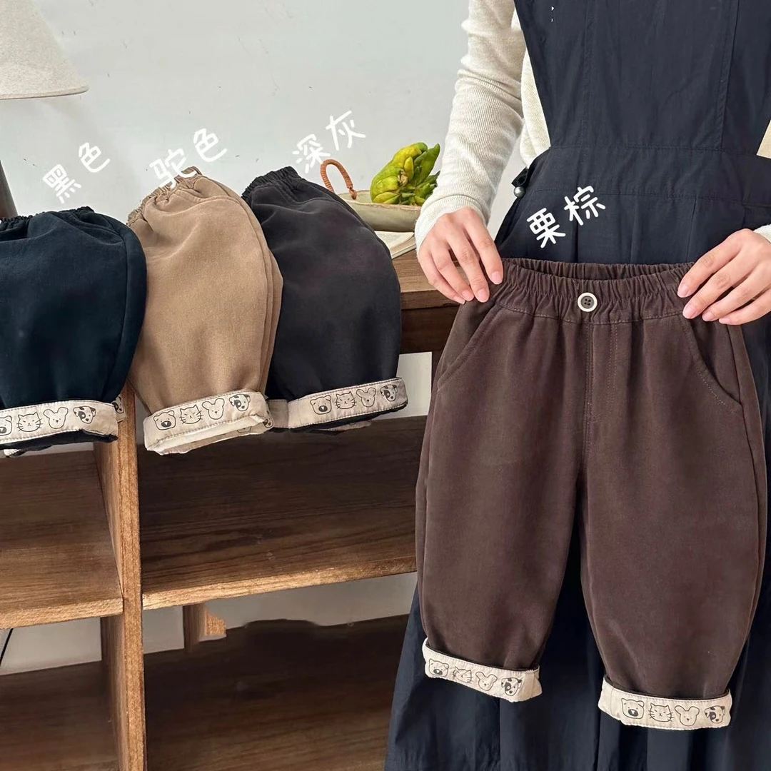 【纯棉一体绒】儿童裤子冬款宽松2025加绒裤童装中小童潮流