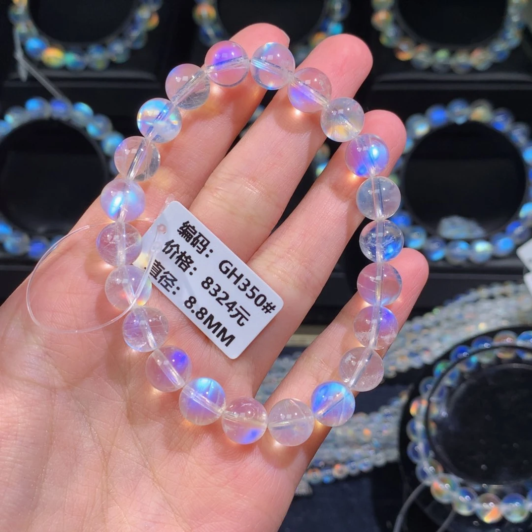 月光石手链未镶嵌印度GH350#8.8mm