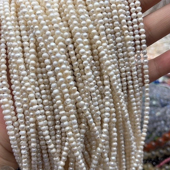 未镶嵌玛瑙/玉髓珠宝半成品一条3mm左右哑光珍珠