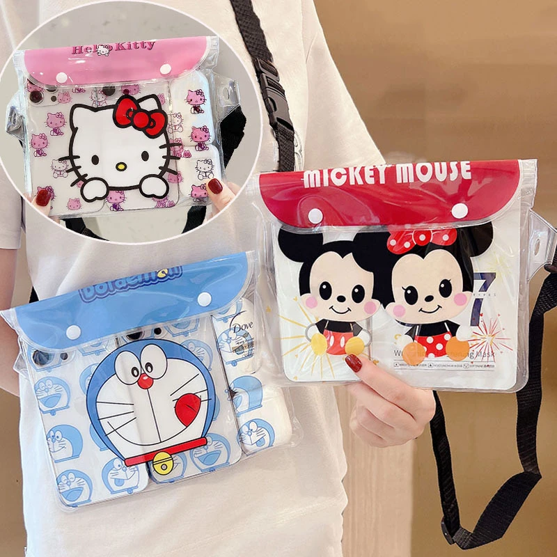 洛诺兔夏日卡通大号手机防水袋手机套大容量游泳漂流户外便携腰包