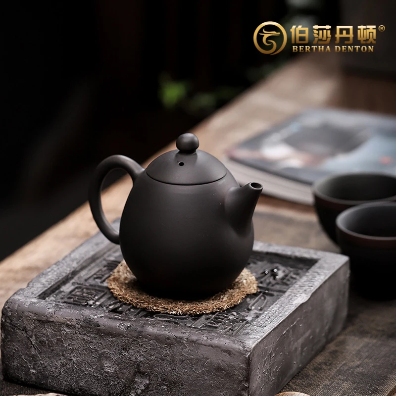 BERTHA DENTON/伯莎丹顿清溪紫陶乐天壶手工铁胎紫陶龙旦茶壶