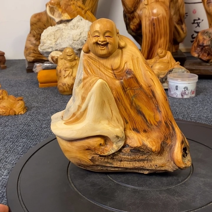 柏木（崖柏）弥勒佛摆件