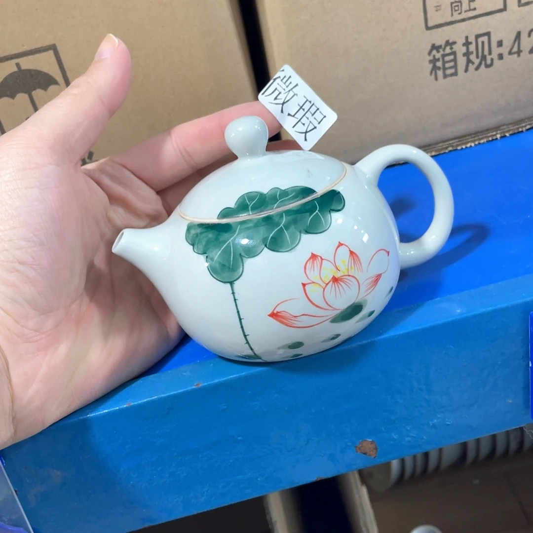 釉下手绘茶具微瑕