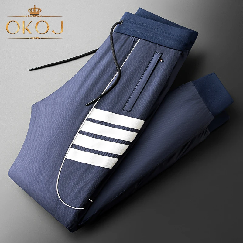 OKOJ羽绒裤男款外穿防风防水加厚保暖秋冬新款白鸭绒束脚休闲长裤