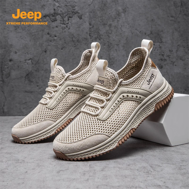 男士网面鞋25新款休闲轻便百搭透气防滑徒步鞋子男款鞋子运动