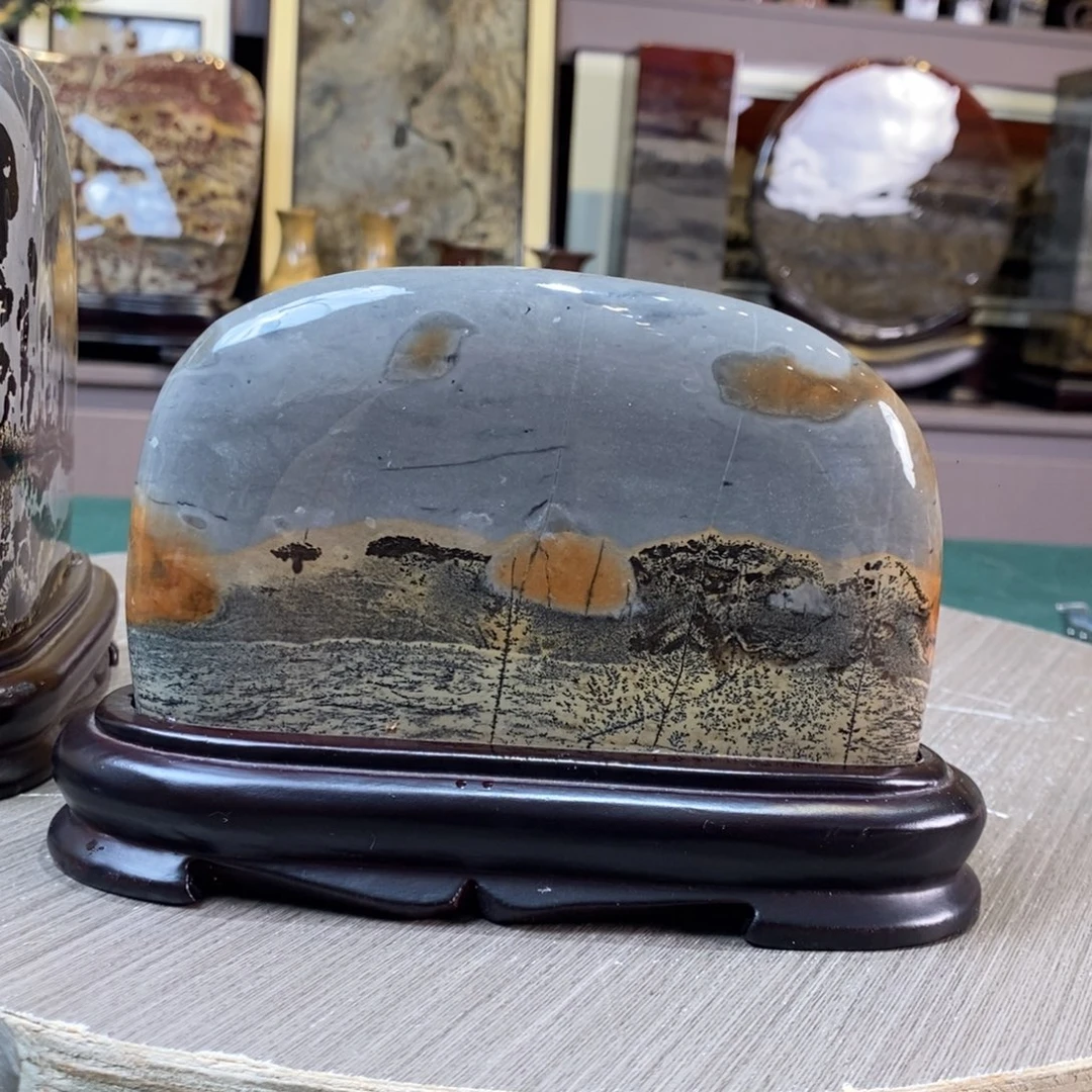石材广西国画石草花石