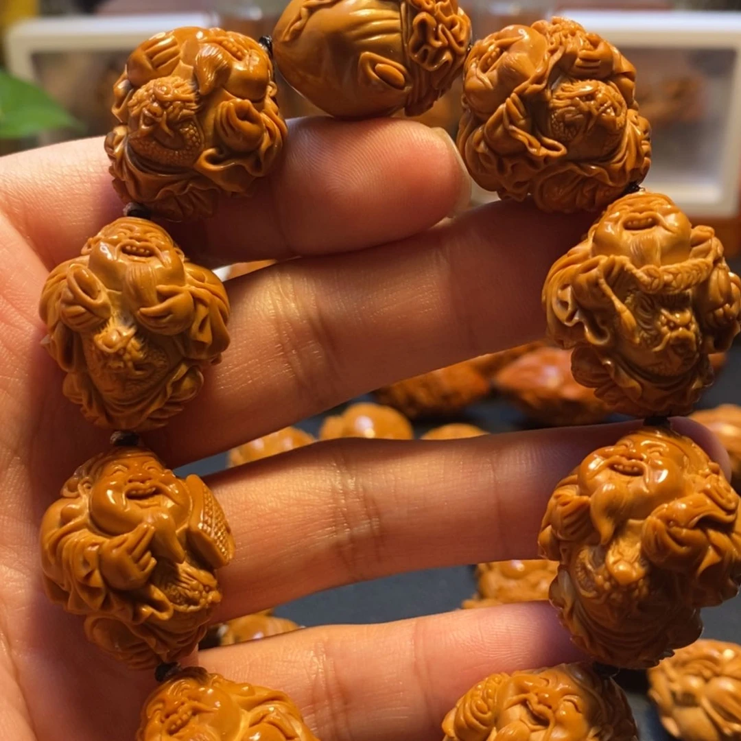 【闪购商品】橄榄核手串/手链苏工名家高货水晶核官帽八宝龙袍财神