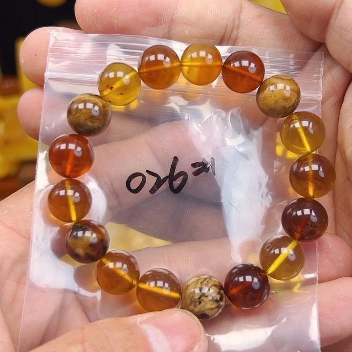 蜜蜡未镶嵌珠宝奇石单圈12.3mm