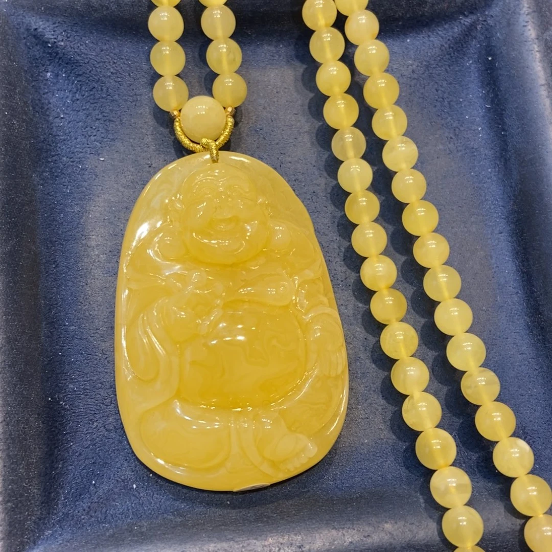 琥珀未镶嵌颈饰蜜蜡