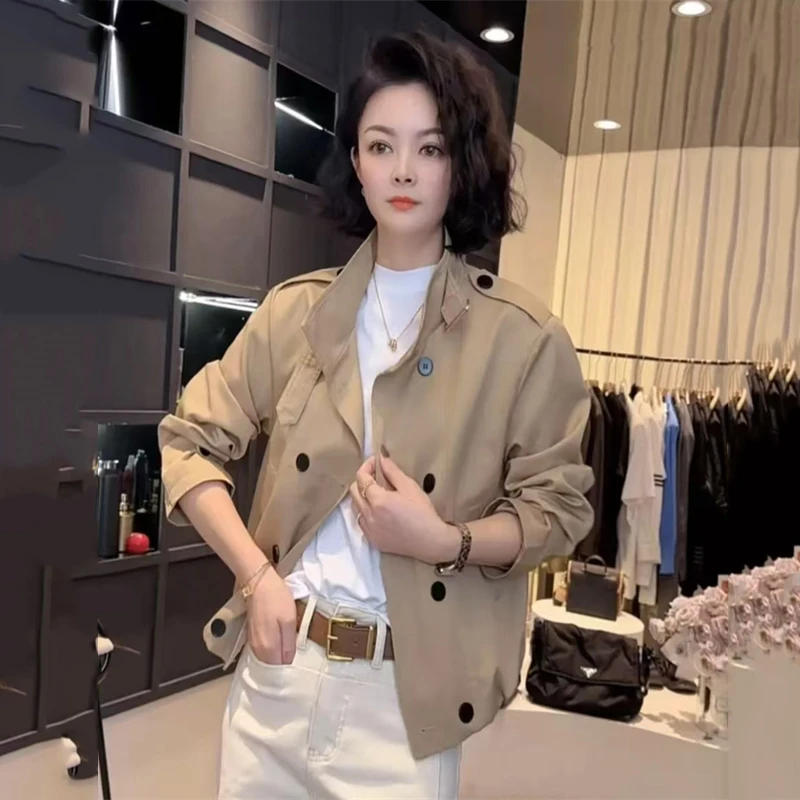 《姚家优麦汇》早春款风衣设计感气质短款韩版外套休闲女款洋气上衣