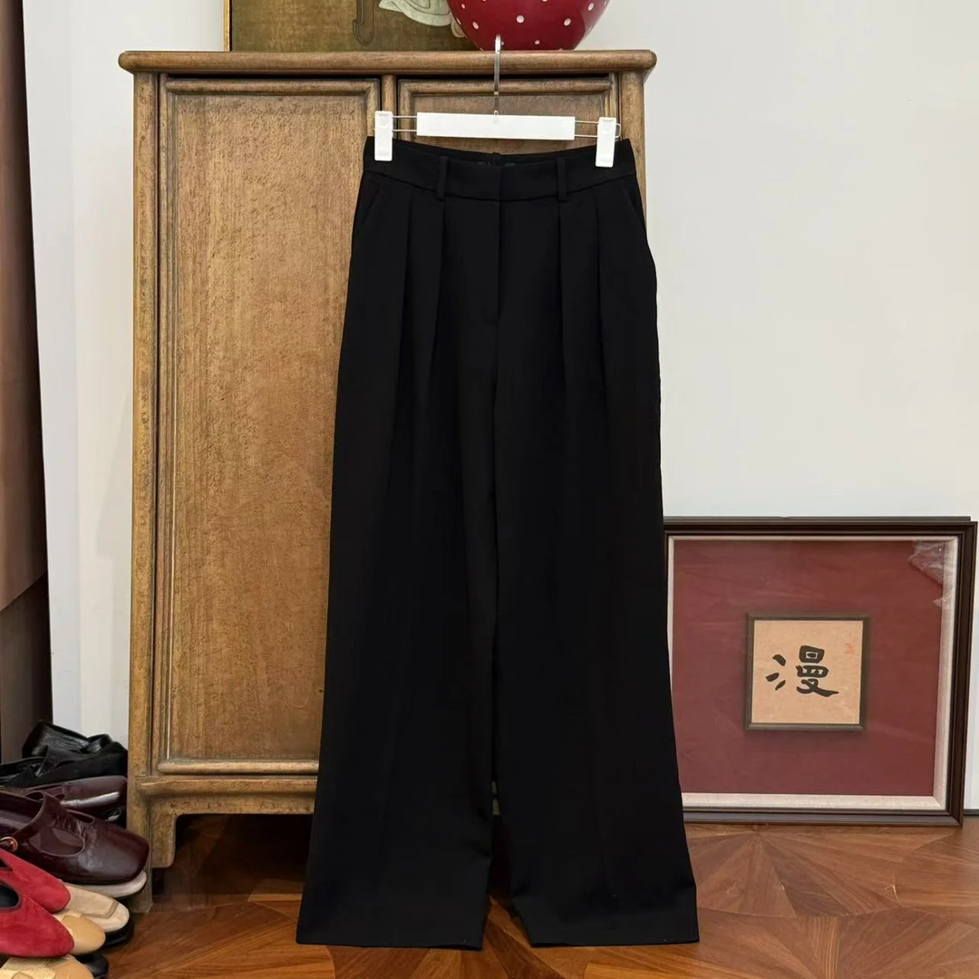 MYL2025春季新品三醋酸西装裤时尚阔腿裤简约中缝直筒休闲裤