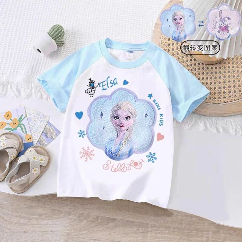 T29男童女童夏季A类棉新款潮童卡通中小大童短袖