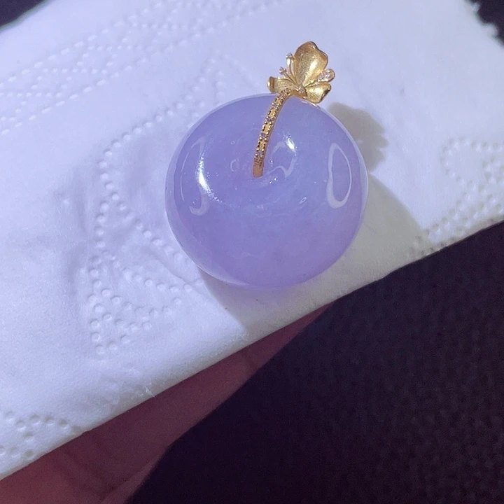 颈饰18K金镶嵌翡翠翡翠