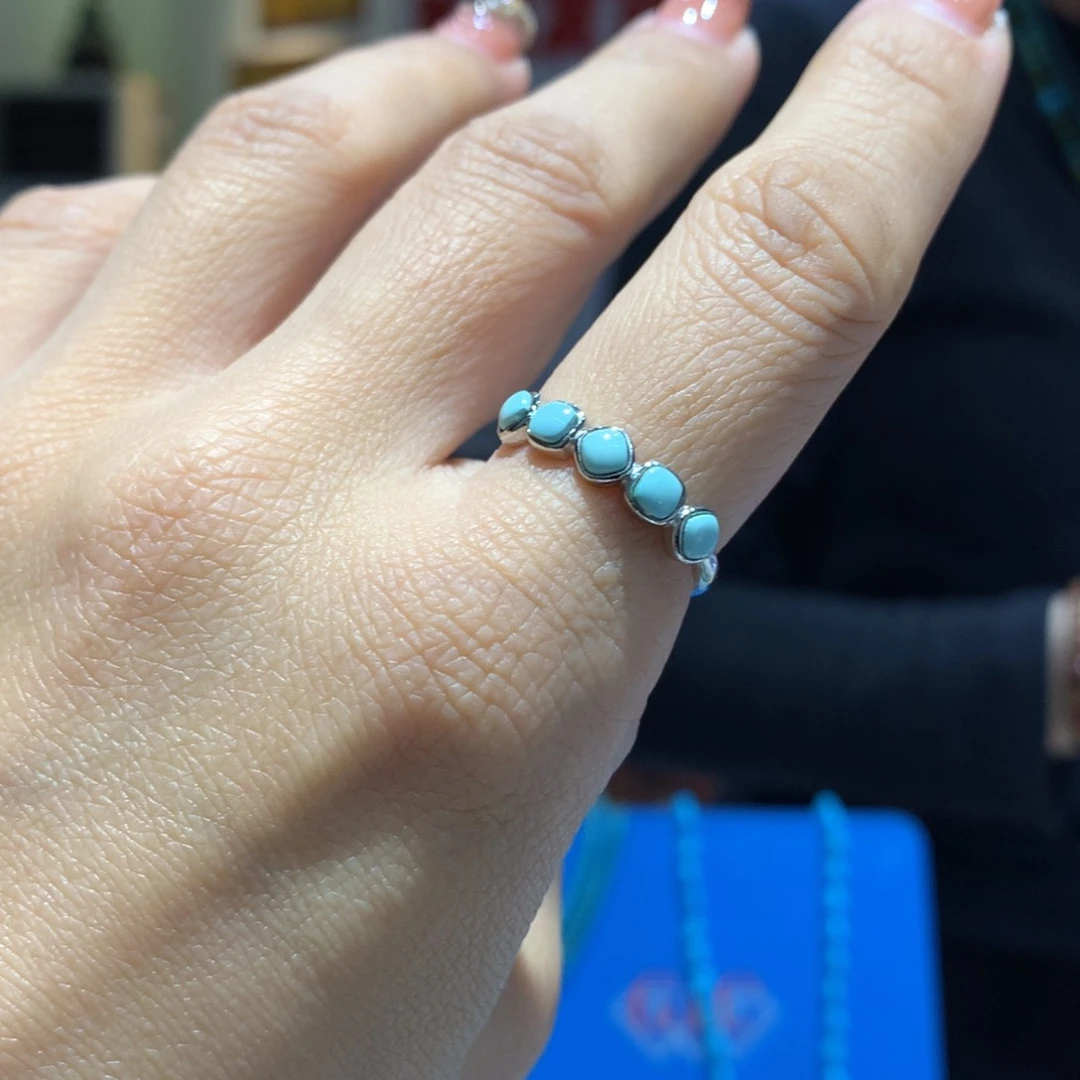 银S925镶嵌绿松石戒指