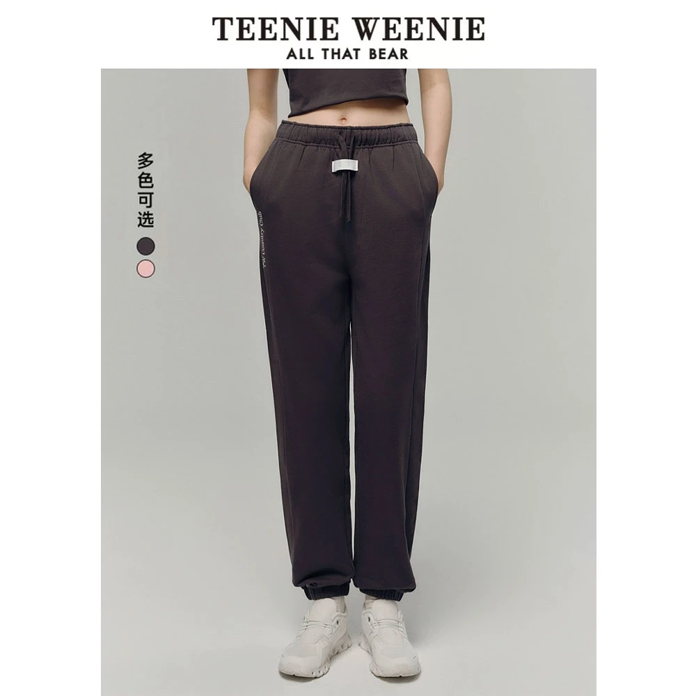 *TeenieWeenie小熊25春季新款休闲学院设计感束脚卫裤TTTM256304N