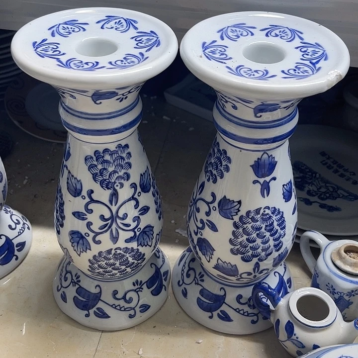 摆件烛台一对，介意勿拍不退不换