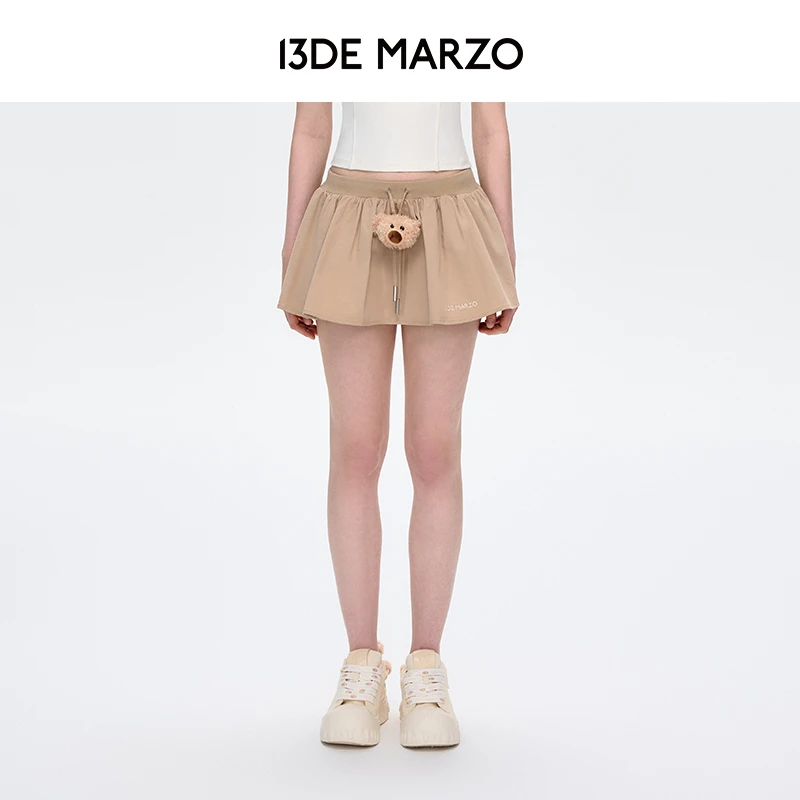 13DE MARZO女士 25春夏新款A字半身裙甜美可爱时尚荷叶边短款裙裤