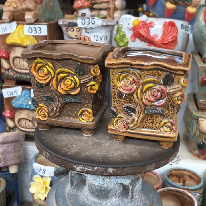 紫砂花盆粗陶材质多肉花盆