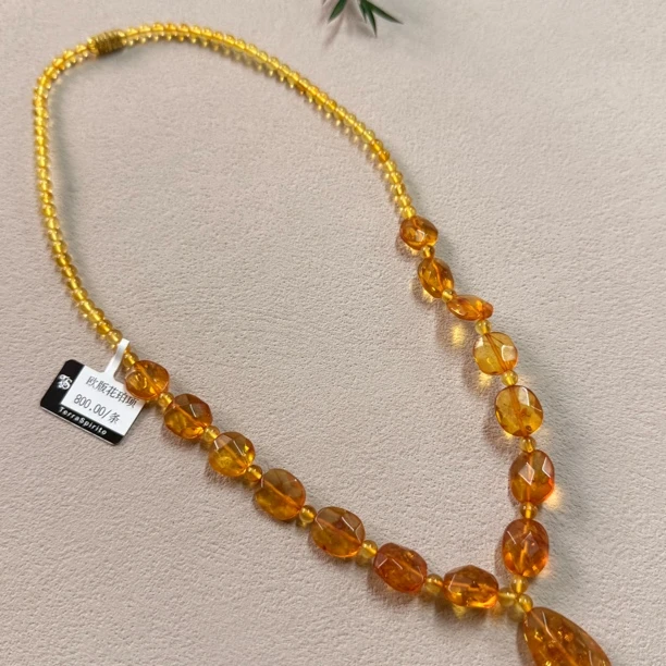 【六六中古】孤品复古琥珀项链ty1406链长51