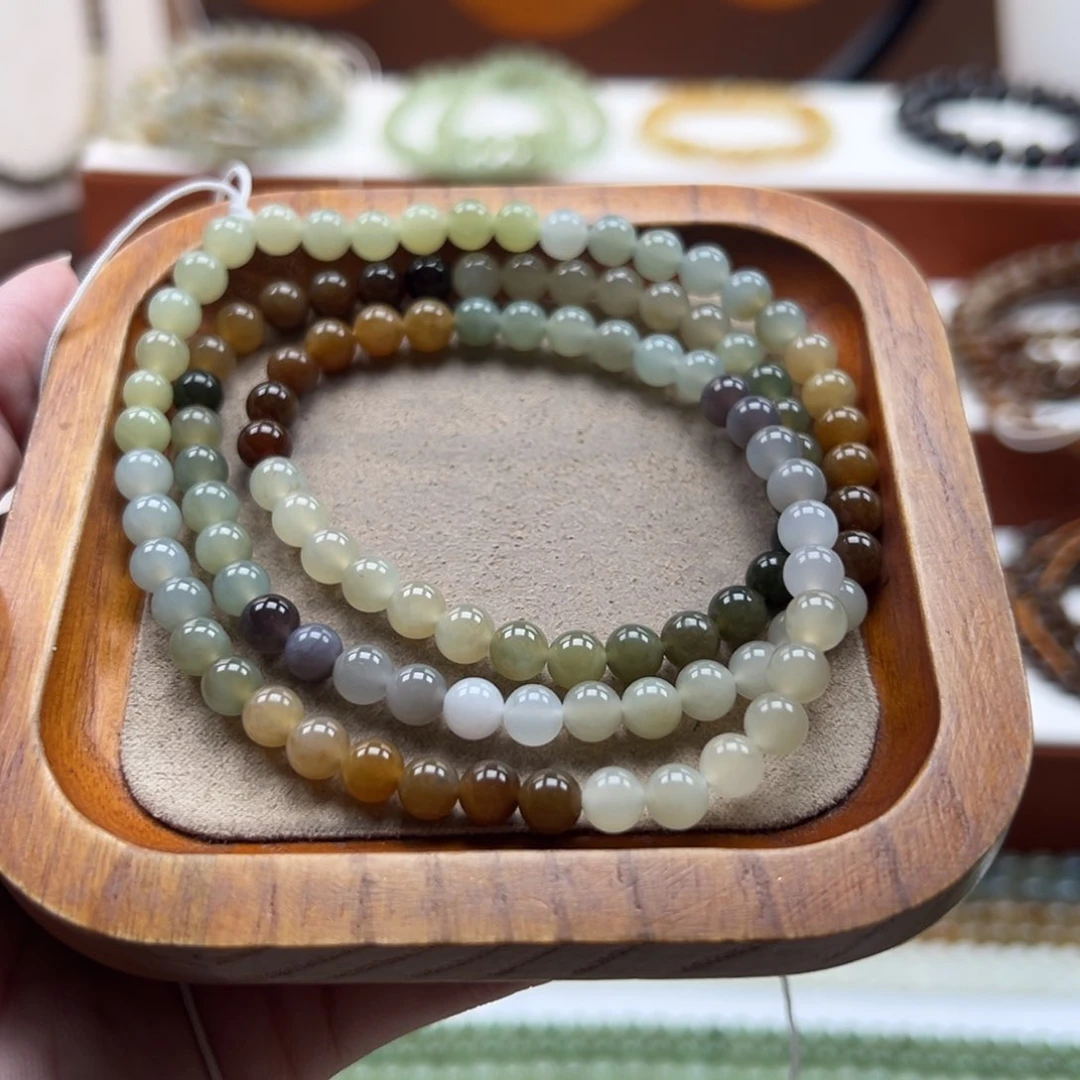 和田玉未镶嵌毛衣链珠串6mm