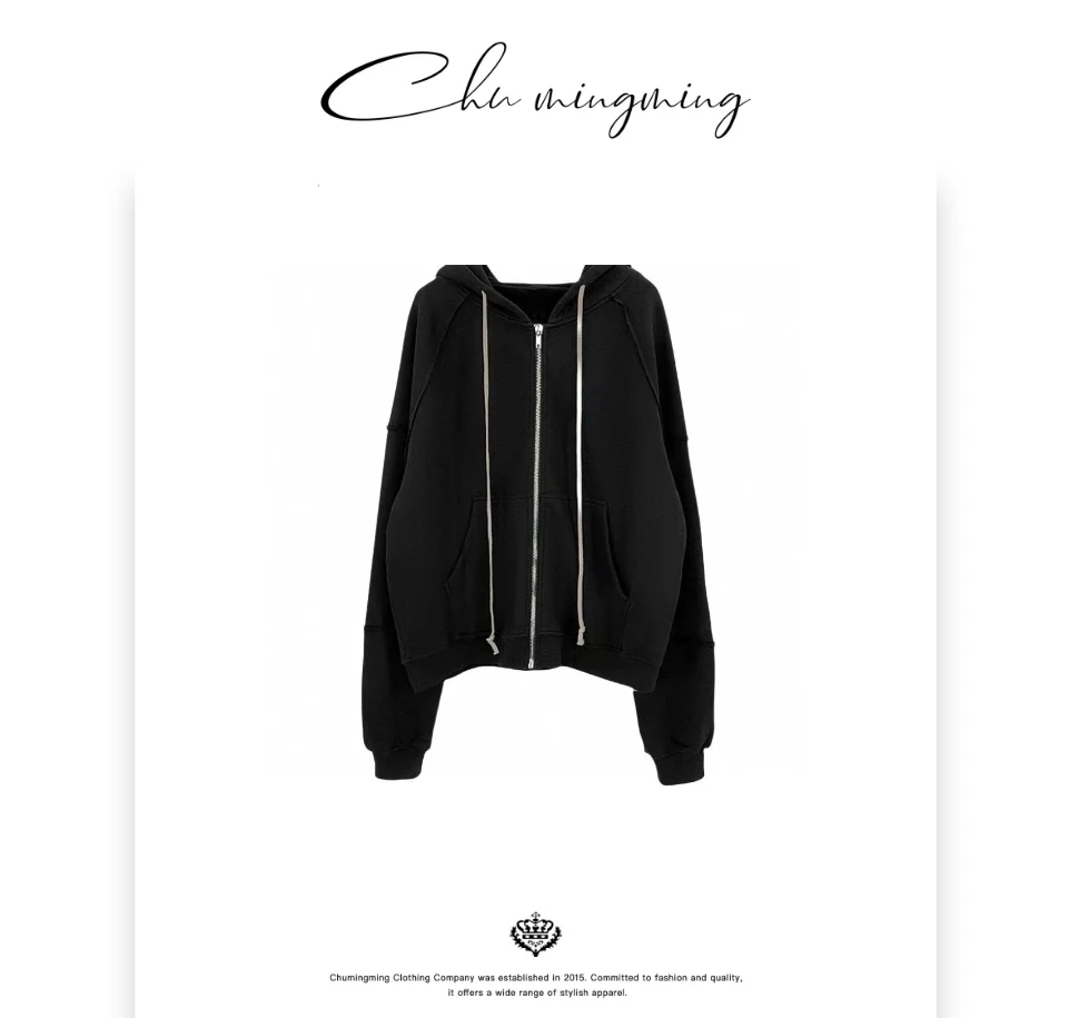 【CHU/2025SSNEW】原创设计拼接连帽阔版外套RO24218