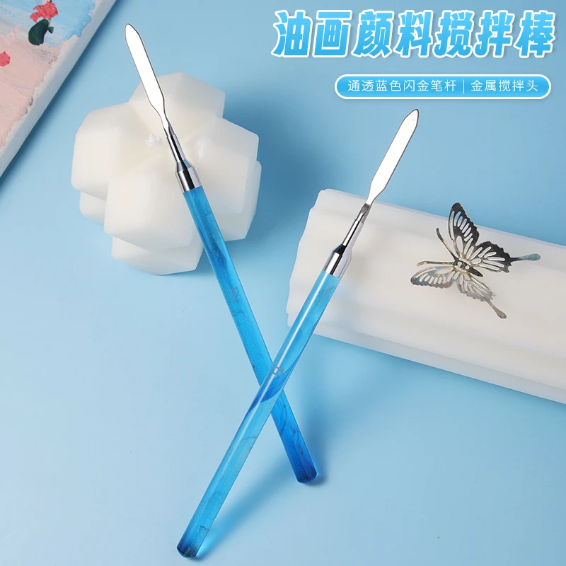 (限定&搅拌棒)数字油画diy超可爱填涂色两用手持亚克力金属搅拌棍