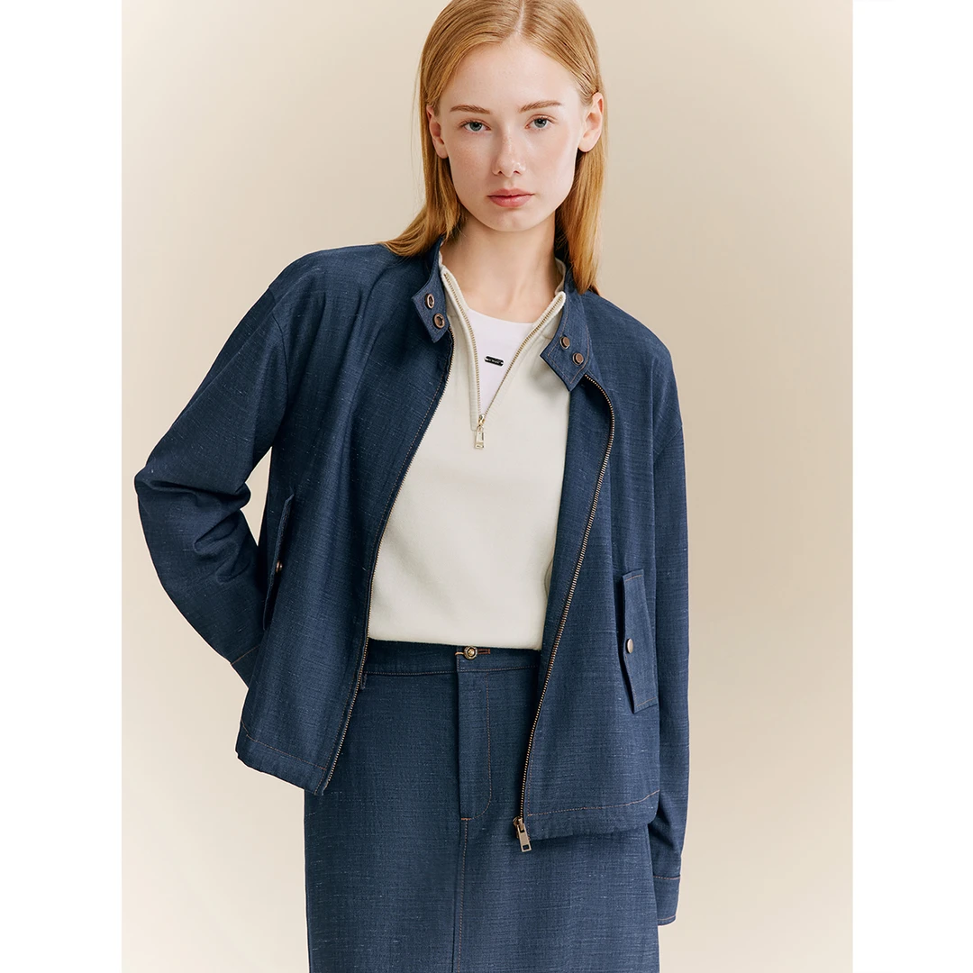 XII BASKET十二篮26新丹宁风简约时尚宽松立裁短外套7C66110050