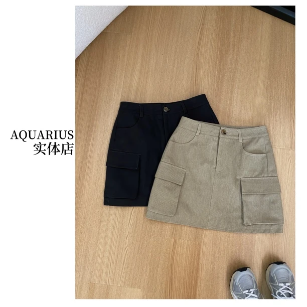 【AQUARIUS 】（短款工装裙）秋季新款工装半裙180135