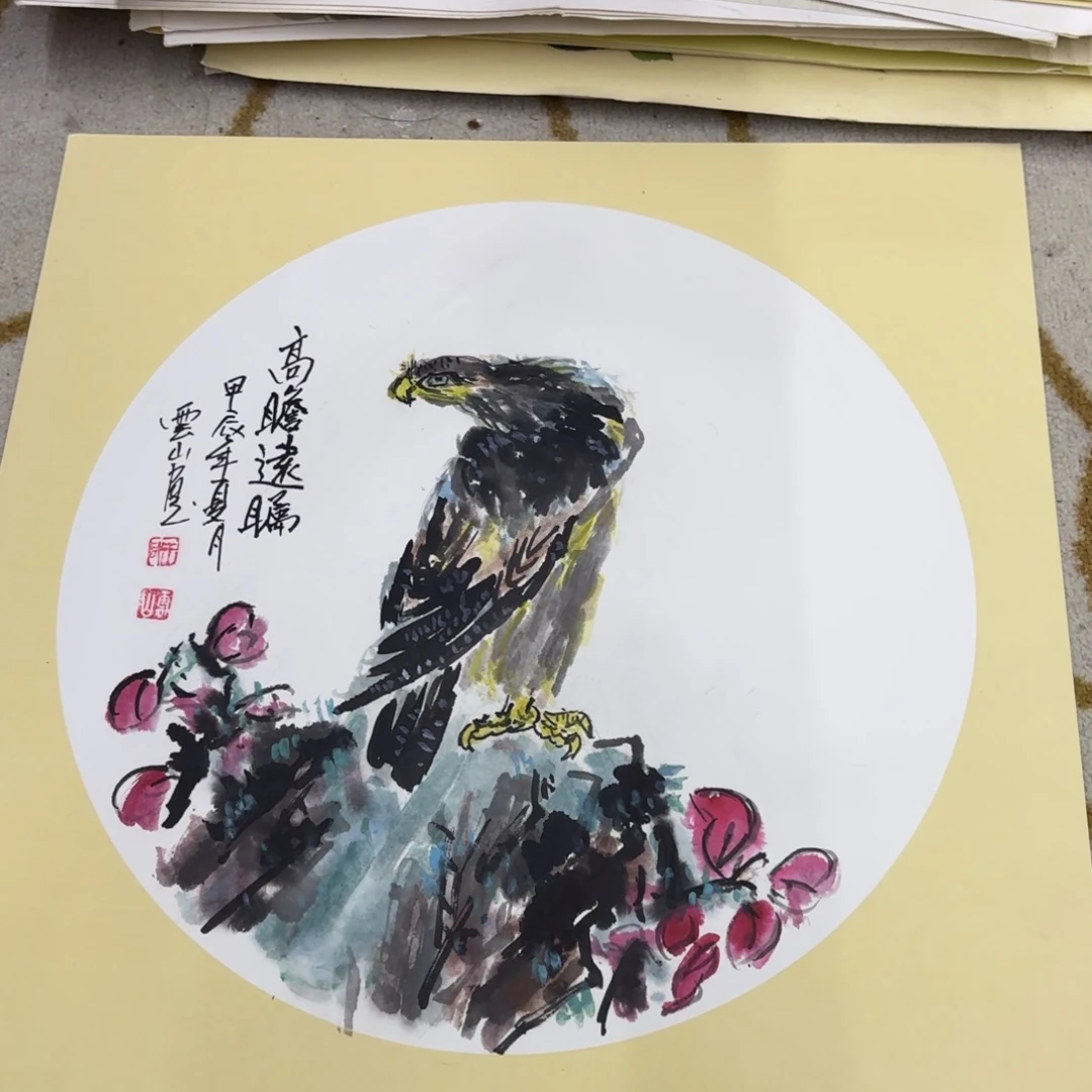 国画50-50卡纸花鸟作品童