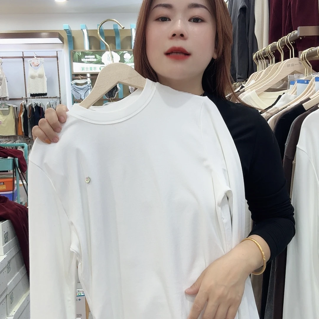 棉2613白色打底衣一件