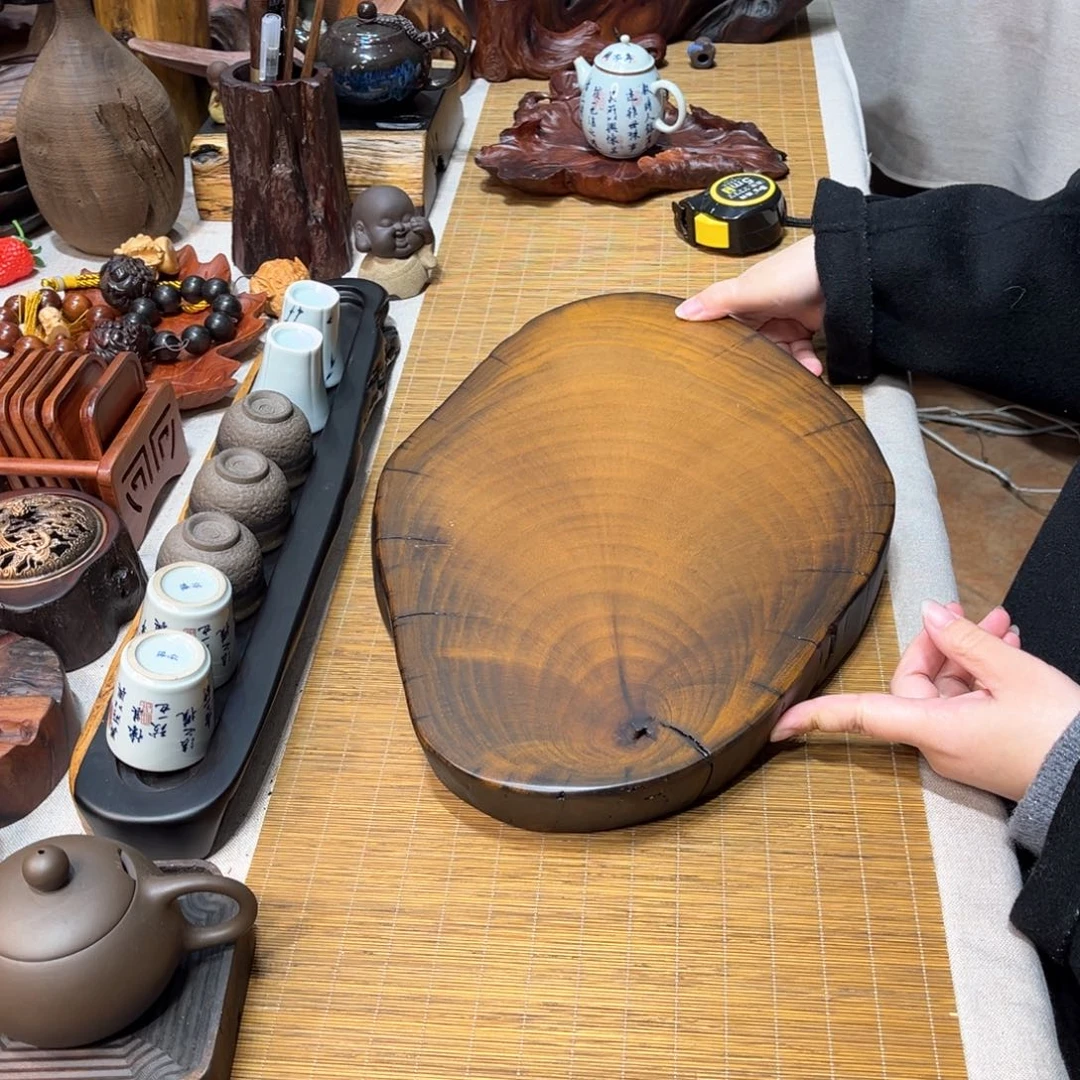 29缅甸柚木随形底座