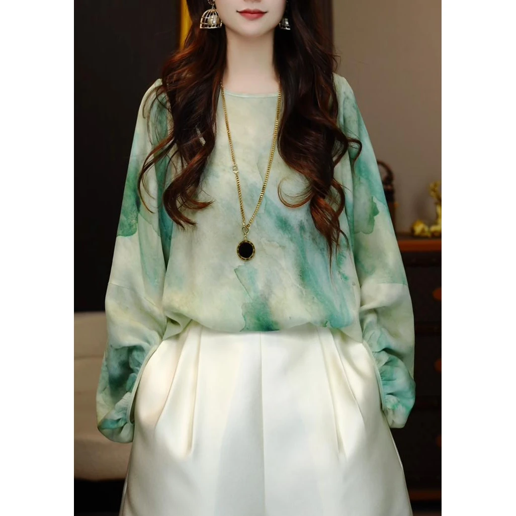 2025春夏新款舒适透气圆领套头百搭时尚洋气显瘦上衣七分袖小衫