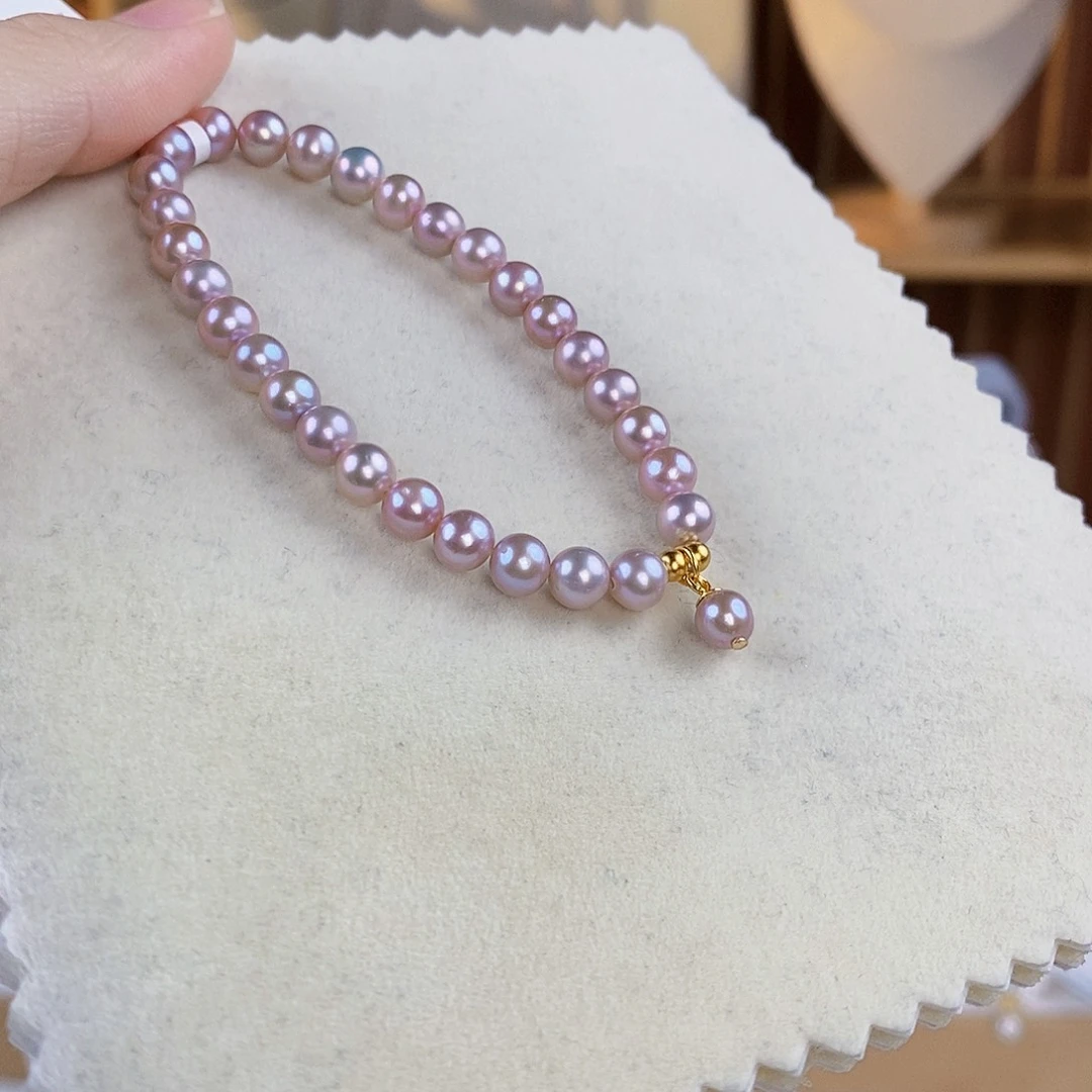 淡水珍珠手绳18K金镶嵌