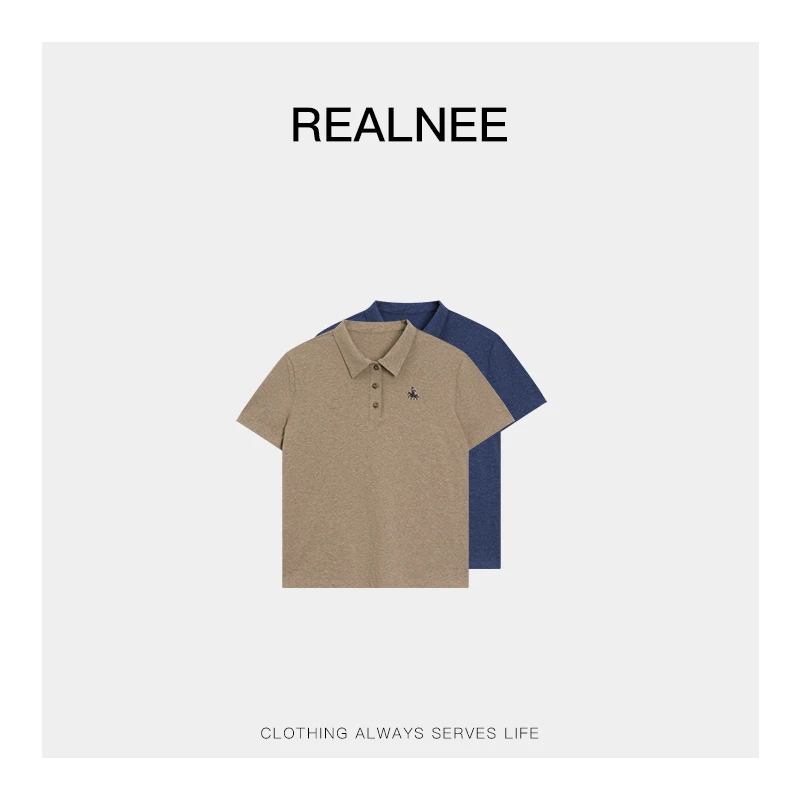 REALNEEI【经典劳伦】拉夫家长绒棉极简Polo上衣老钱腔调穿搭03701