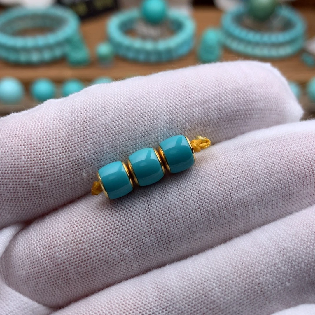 绿松石18K金镶嵌珠宝奇石