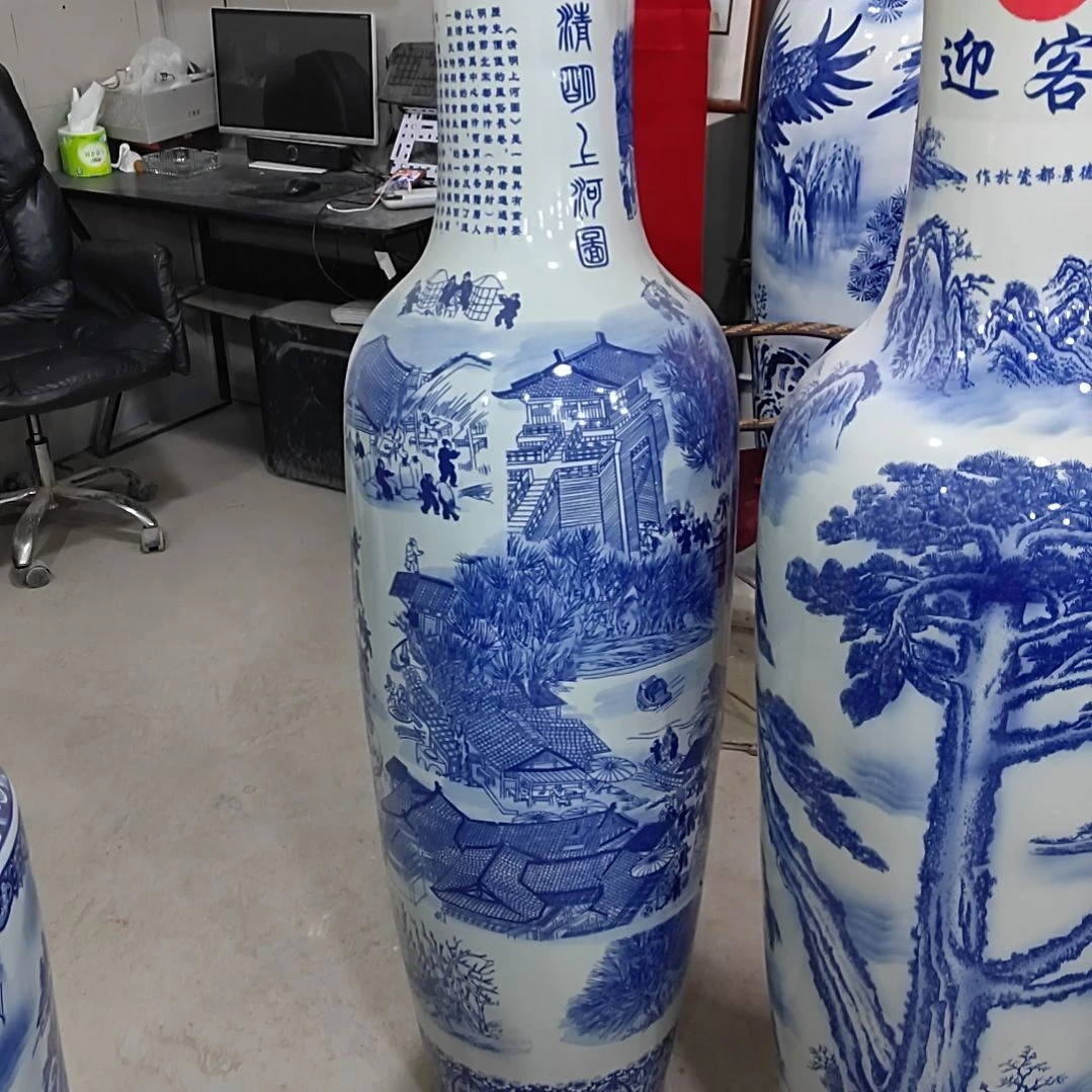 海***龙瓶175号清明上河图一对1.2米