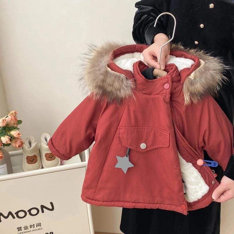 女童棉衣冬季2025新款儿童派克棉服外套加绒加厚保暖宝宝冬装棉袄