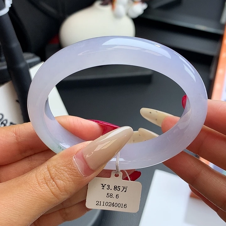 未镶嵌手镯翡翠58.6冰紫贵妃