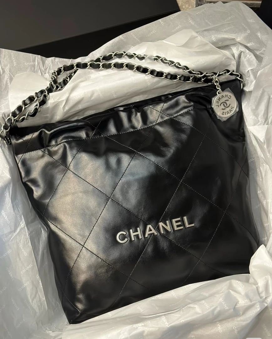 95新 Chanel/香奈儿 黑银 22bag 34cm包 12367824