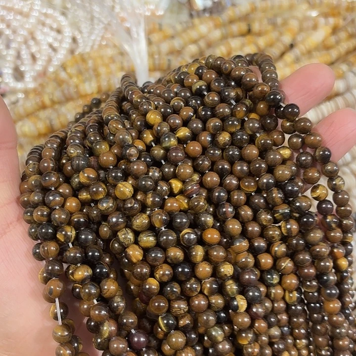 玛瑙/玉髓合金珠宝半成品6mm2条虎石配件