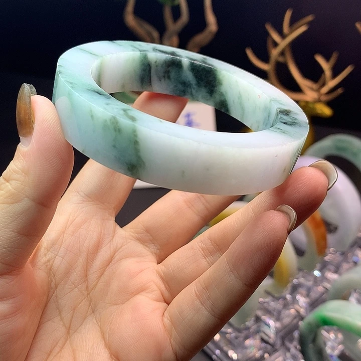 水***蓝定制翡翠未镶嵌天然A货翡翠毛坯定制手镯