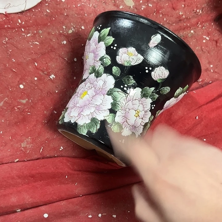 满38包邮 景德镇幸运花盆