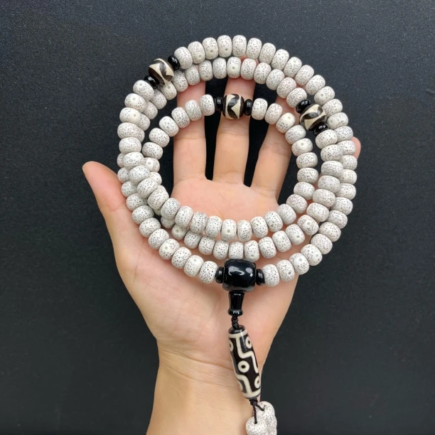 海南星月菩提脱脂顺白 尺寸11*8高油高密藏式桶珠120颗文玩串