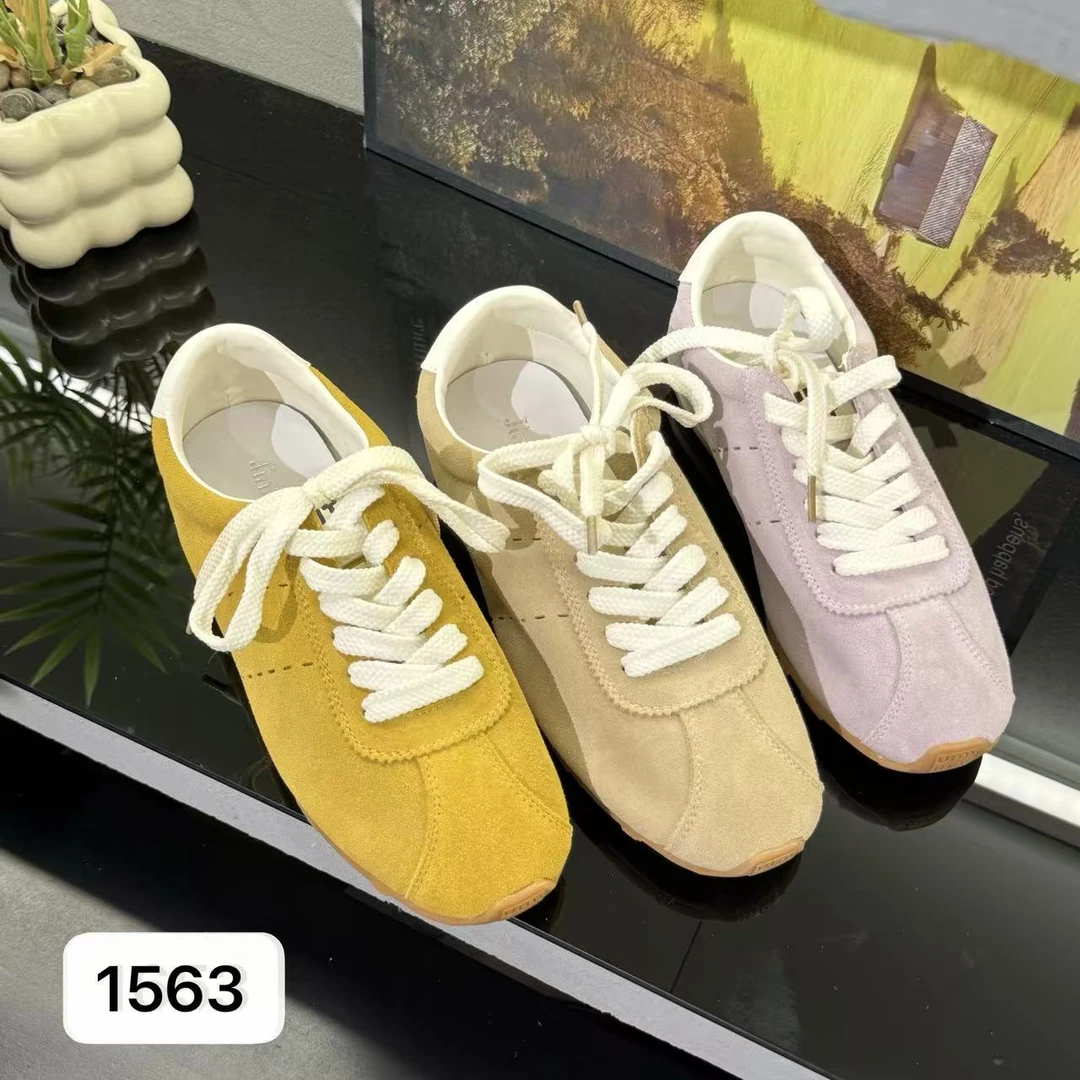 牛皮版巨好穿~经典拼接系带德训运动鞋女1563/A2