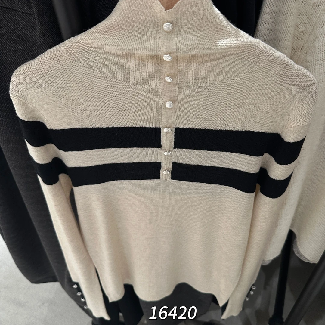 16420 WANGDAN（部无水洗唛介意慎拍)新款不规则高领针织衫