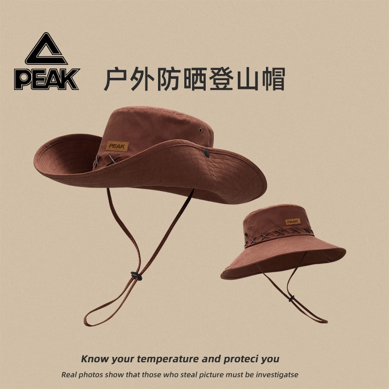 西部男牛仔登山帽渔夫帽帽子百搭新款2025防晒帽女户外复古遮阳