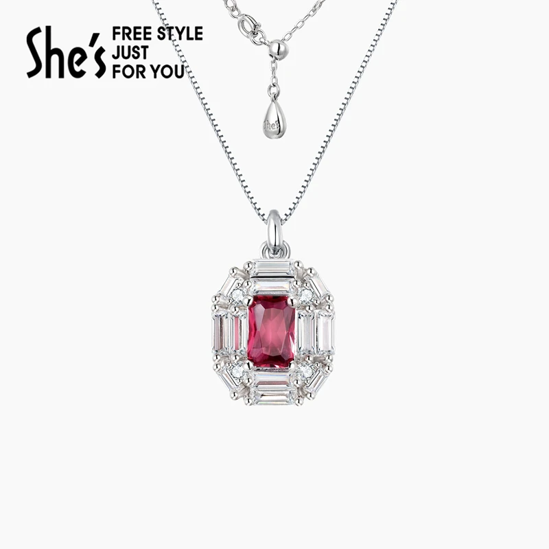 铜合金合成锆石项链 shes巴比耶复古盛宴色项链轻奢感颈链女精致