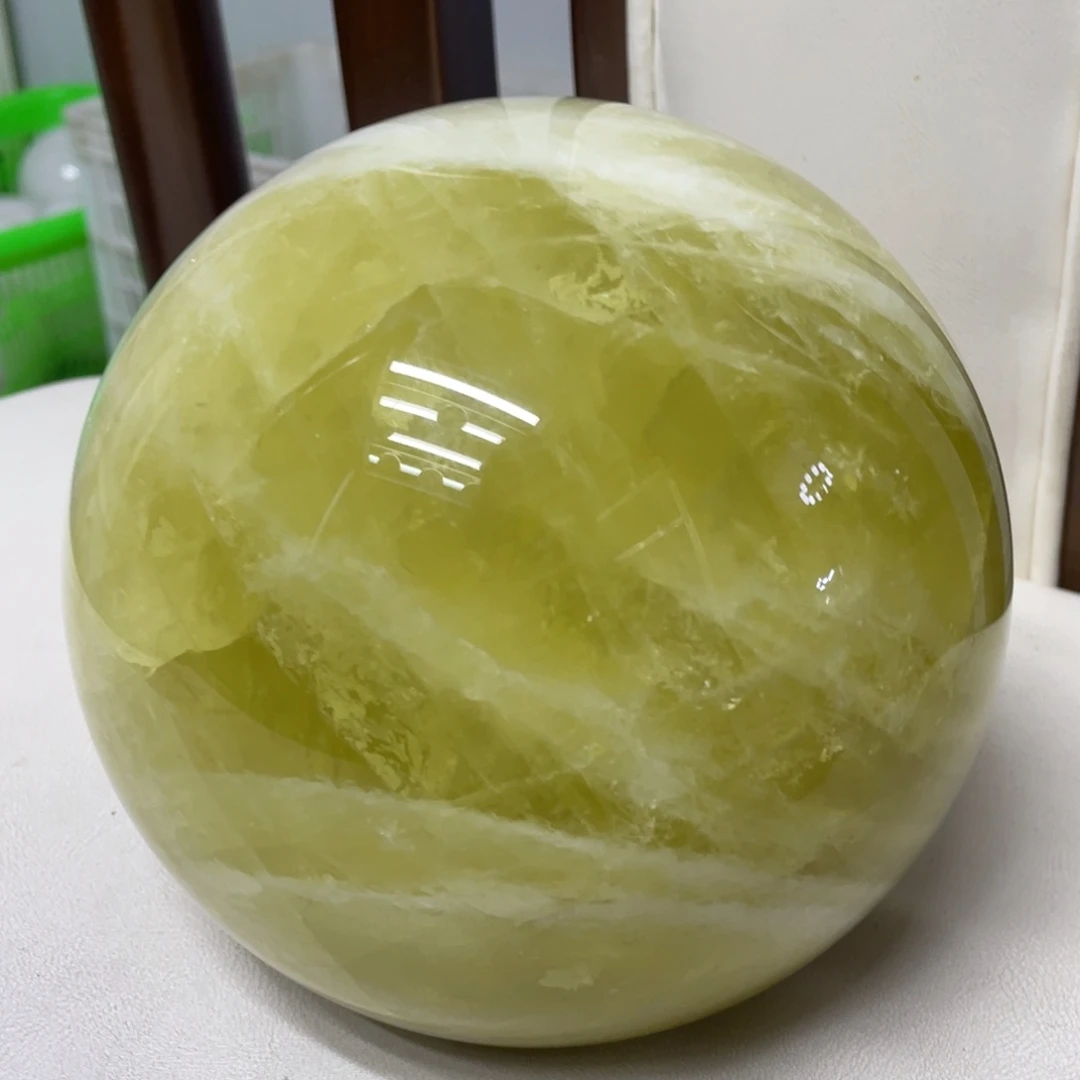 未镶嵌珠宝半成品水晶巧*MM黄水晶球C1390